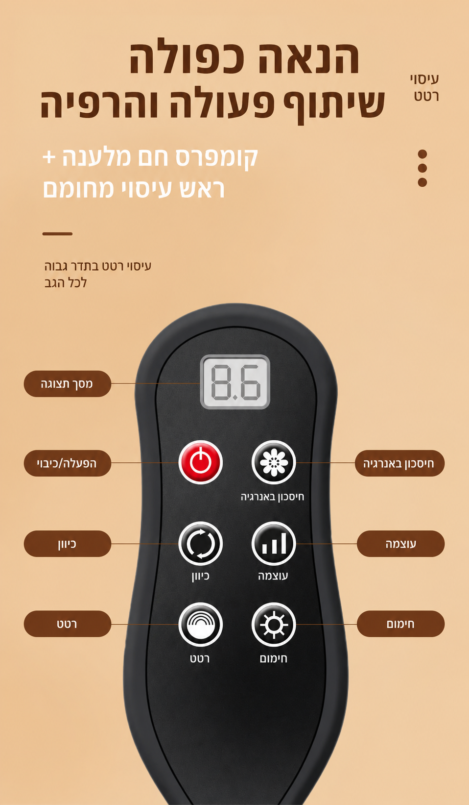 NeckRelief Pro - כרית מתיחה ועיסוי חכמה לצוואר עם חימום